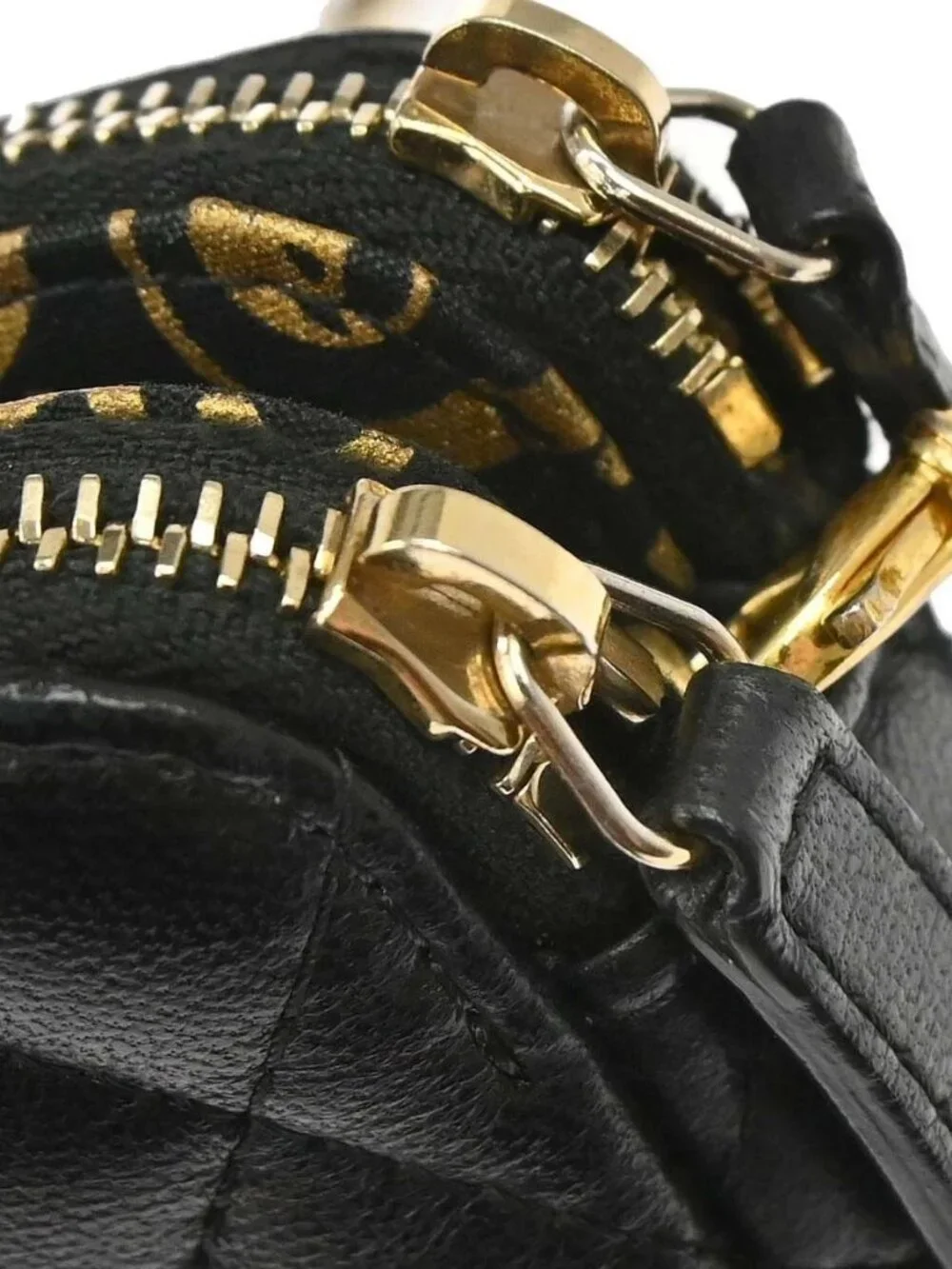 Chanel Black Lambskin Double Zip Chain WOC Shoulder Bag 179424